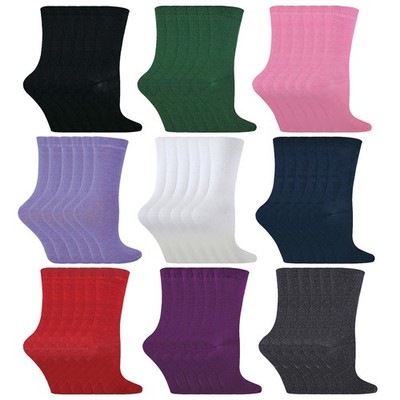 SOCK SNOB - 6 Paar Kinder unifarbene weiche Baumwollsocken für die Schule