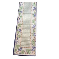 Tapestry Table Runner Grapevine Trellis Purple Green Farmhouse Decor 13x73