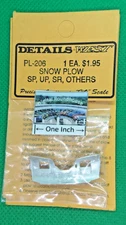 Details West HO #206 Snow Plow: SP, UP, SR, Others - See Below
