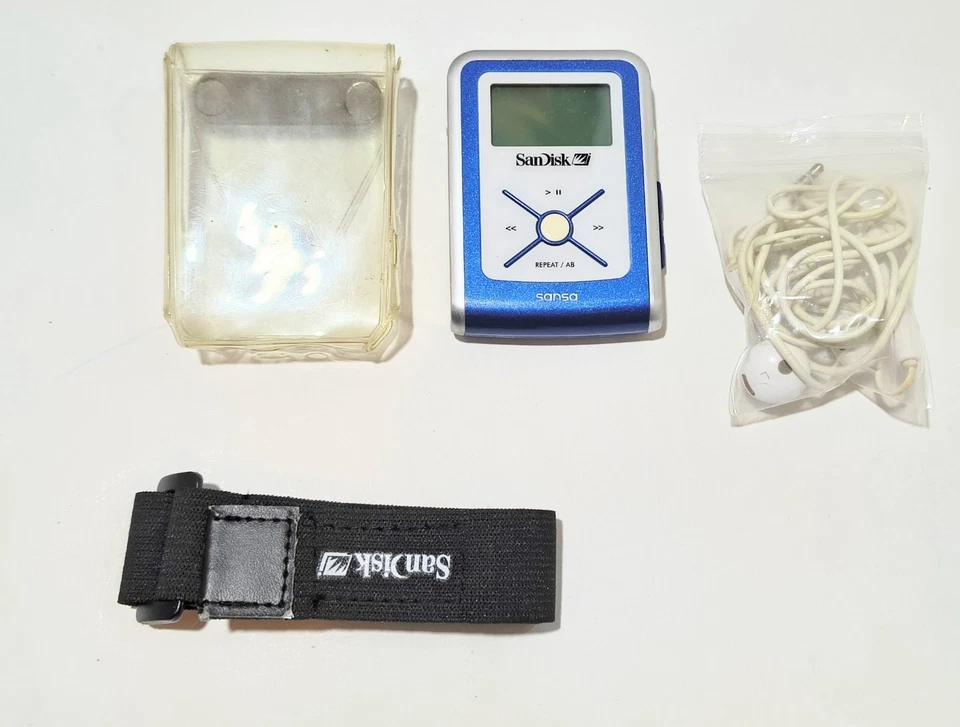 Lettore MP3 SanDisk Sansa E 130, un pezzo vintage completo, con accessori inclus - Immagine 2 di 4