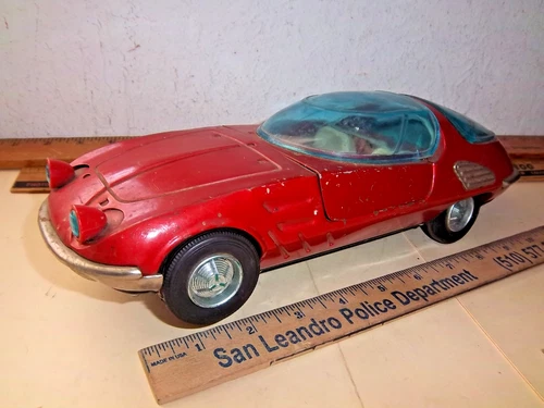 1960s Bandai Chevrolet Corvair Bertone  car toy tin Battery bump-and-go" action