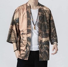 Seidarise Men's Haori Jacket Kimono Cardigan Yukata Noragi Happi Coat