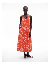 Witchery Invert Pleat Maxi Dress in Tangerine Print 8
