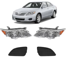 Headlights Replacement  & Front Fog Light Cover LH RH For 2010-2011 Toyota Camry