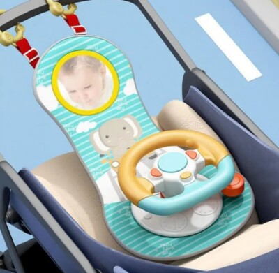 Seat Hanging Steering Wheel Sound Toys with Adjustable Toddlers