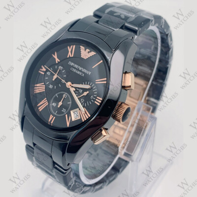 Emporio Armani AR1410 メンズ腕時計 並行輸入 Emporio Armani Men's Ceramica Black Chronograph Watch AR1410