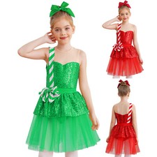 Girl Skirt Stage Dress Festivals Dancewear Sequins Dress Up Ballet Ballerina