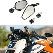7/8" Motorcycle Handle Bar End Rearview Side Mirrors For Honda Yamaha Kawasaki