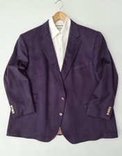 HOLLAND & SHERRY   bespoke  LEEDS TAILOR  UK 52 S  pure cashmere blazer   PLUM