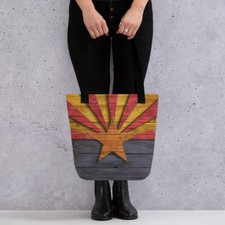 Rustic Arizona Flag Tote bag