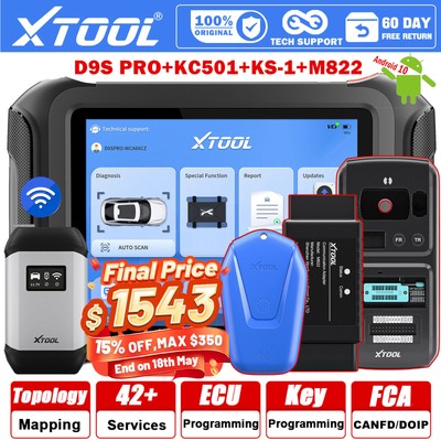 XTOOL Scanner D9SPRO+KC501 KS-1 M822 Car Diagnostic Tool K!ey Program Topology