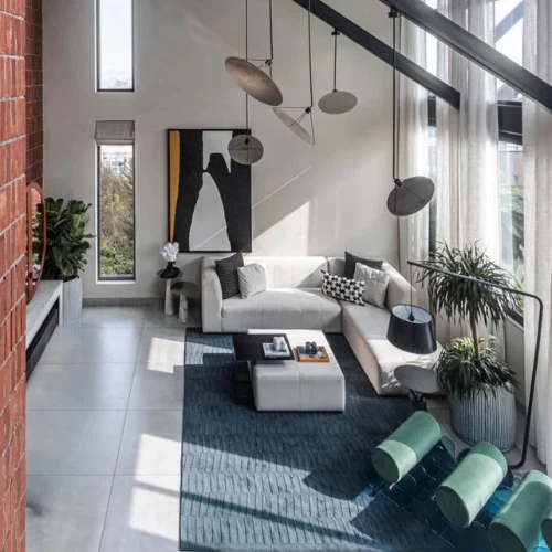 Alfombra de lana acolchada a mano alfombra de lana verde azulado alfombras hechas a mano decoración del hogar Foto 2 de 4