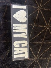 I Love My Cat Wooden Sign Plaque - Pet Gift - Cat Lover - Black  White