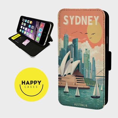 SYDNEY AUSTRALIEN REISEN - Kunstleder Klapp Handy Hülle Cover - iPhone/Samsung