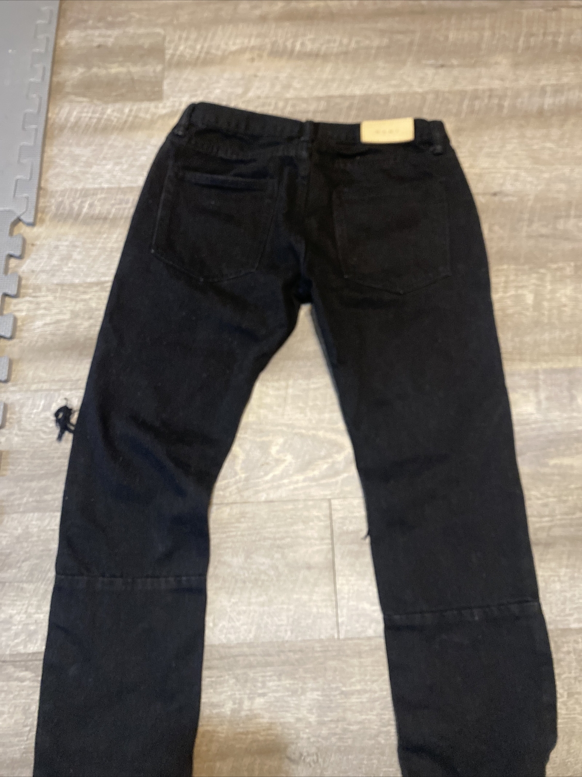mnml Black Denim Distressed Button Men 