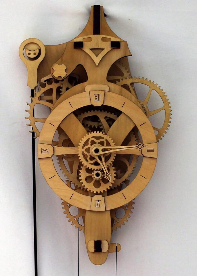 David Mechanical Clock Kit - Vintage Wooden Gear Clock with 36-Hour Wind Power - Image 4 of 4