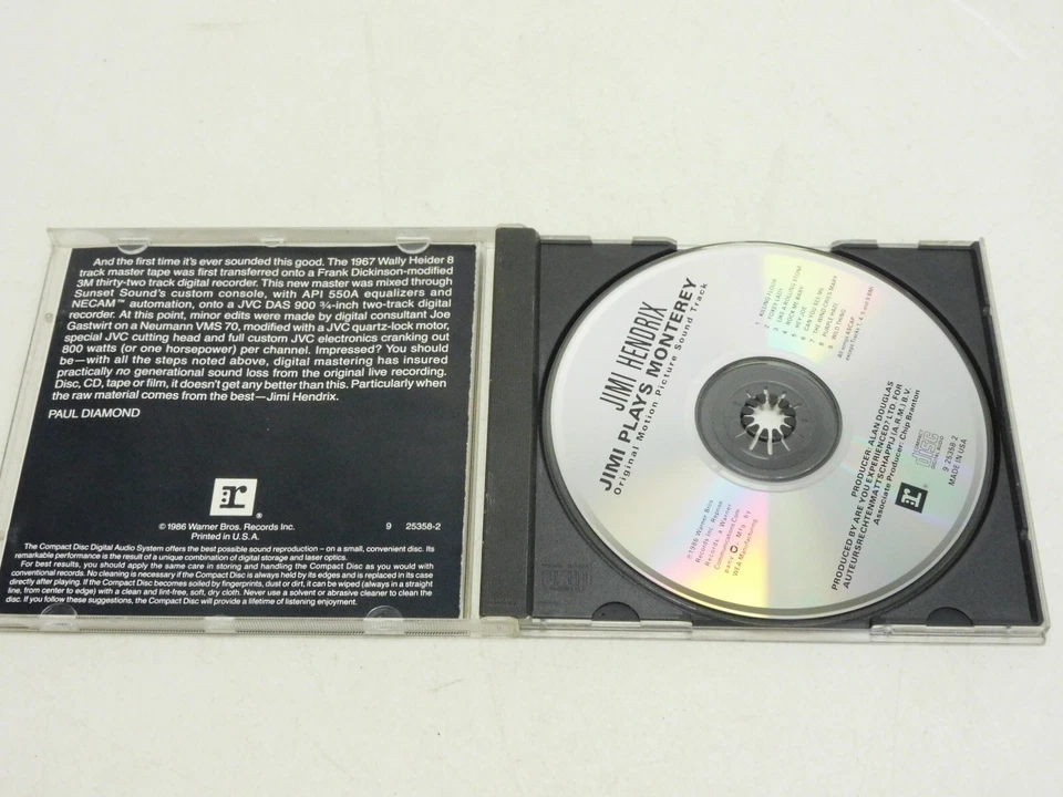 Jimi Plays Monterey by Jimi Hendrix (CD, Nov-1989, Reprise) Foto 3 de 4