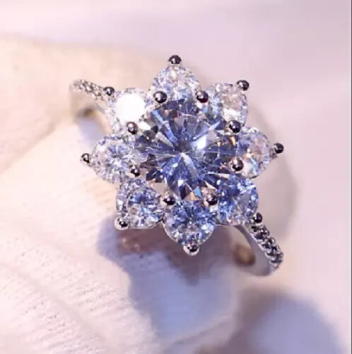 2.50Ct Round Cut Lab-Created Diamond Engagement Ring 14K White Gold Finish