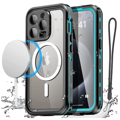 For iPhone 15 16 Pro Max 14 Waterproof IP68 Case Shockproof Mag Safe Full Cover