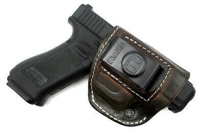 Right Hand Brown Leather IWB OWB Speed Draw 4 in 1 Holster - CHOOSE