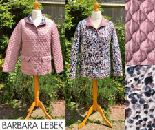 Barbara Lebek Reversible Padded Quilted Coat Dusky Pink, Poppers Uk 14r Vgc £159