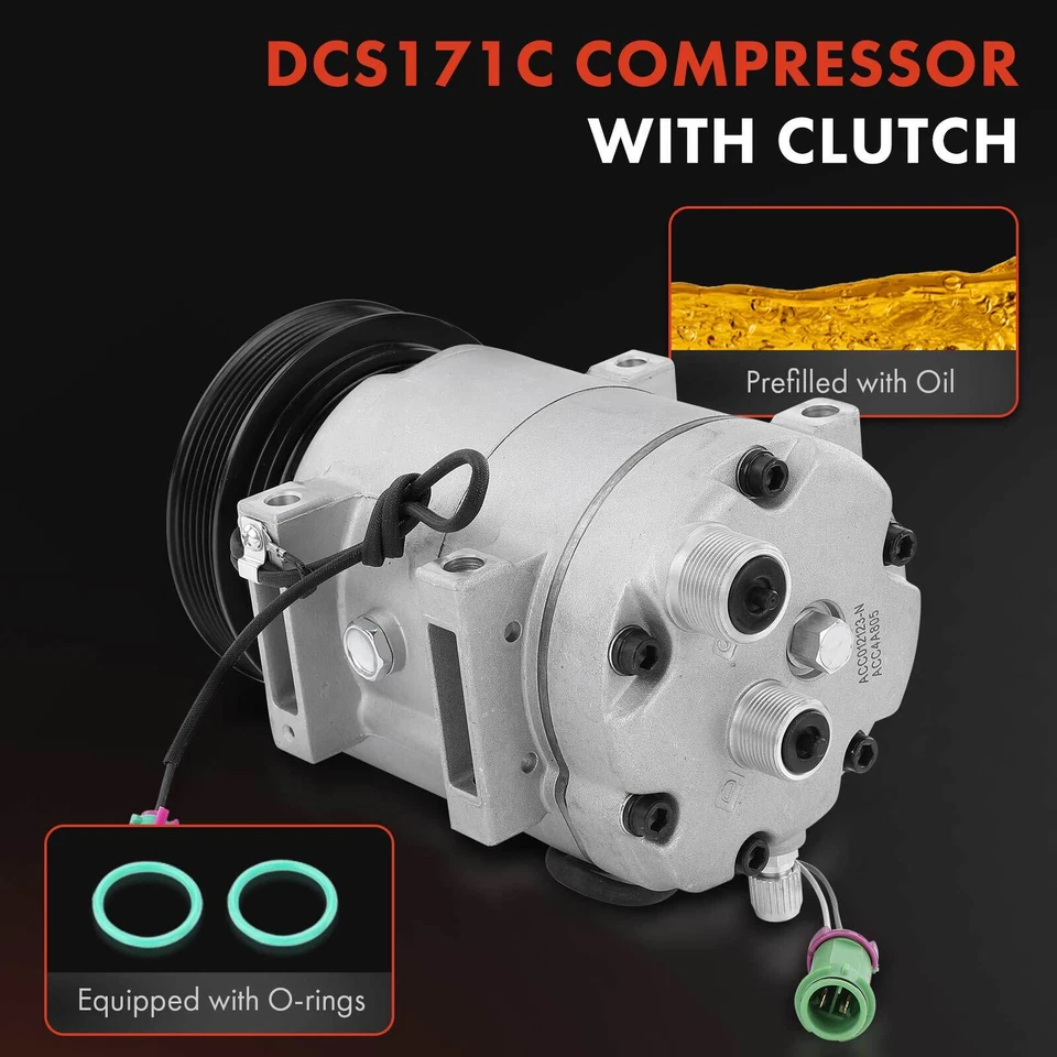 Compresor de aire acondicionado con embrague para Audi 90 1993-1995 100 S4 1992-1994 A6 95-96 DCW17D Foto 3 de 4