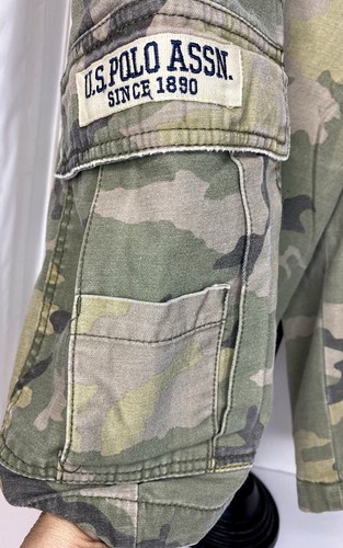 U.S. Polo Assn Heritage Camo Cargo Shorts Herren 36 braun Vintage Militär Taschen - Bild 3 von 10