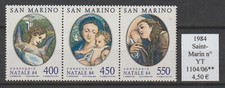 3 timbres  se-tenant SAINT-MARIN 1984 n° YT 1104/06** Noël