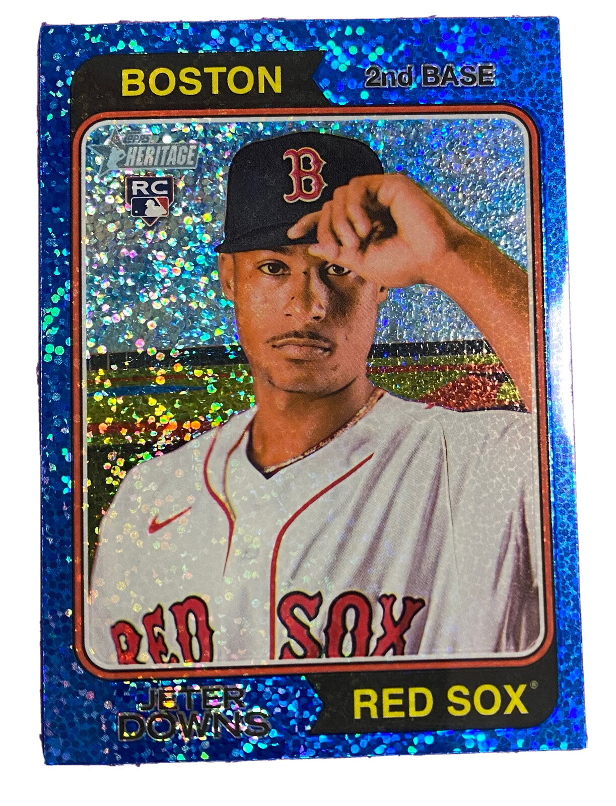 Jeter Downs RC Red Sox 2023 Topps Heritage Blue Sparkle Parallel #64