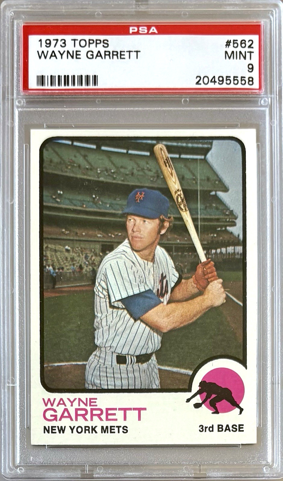 1973 TOPPS #562 WAYNE GARRETT PSA 9 MINT METS