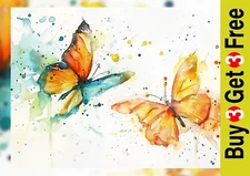 Butterfly Duo 5"x7" Print on Matte Paper | Bright Colorful Watercolor Art
