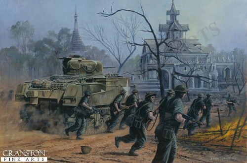 Chindits military art postcard
