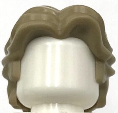 Lego New Dark Tan Minifigure Hair Short Wavy w/ Center Part Piece