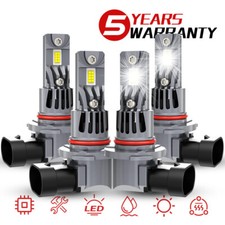9006 9005 LED Headlight Kit Combo Bulbs High Low Beam Super Bright White 10000K