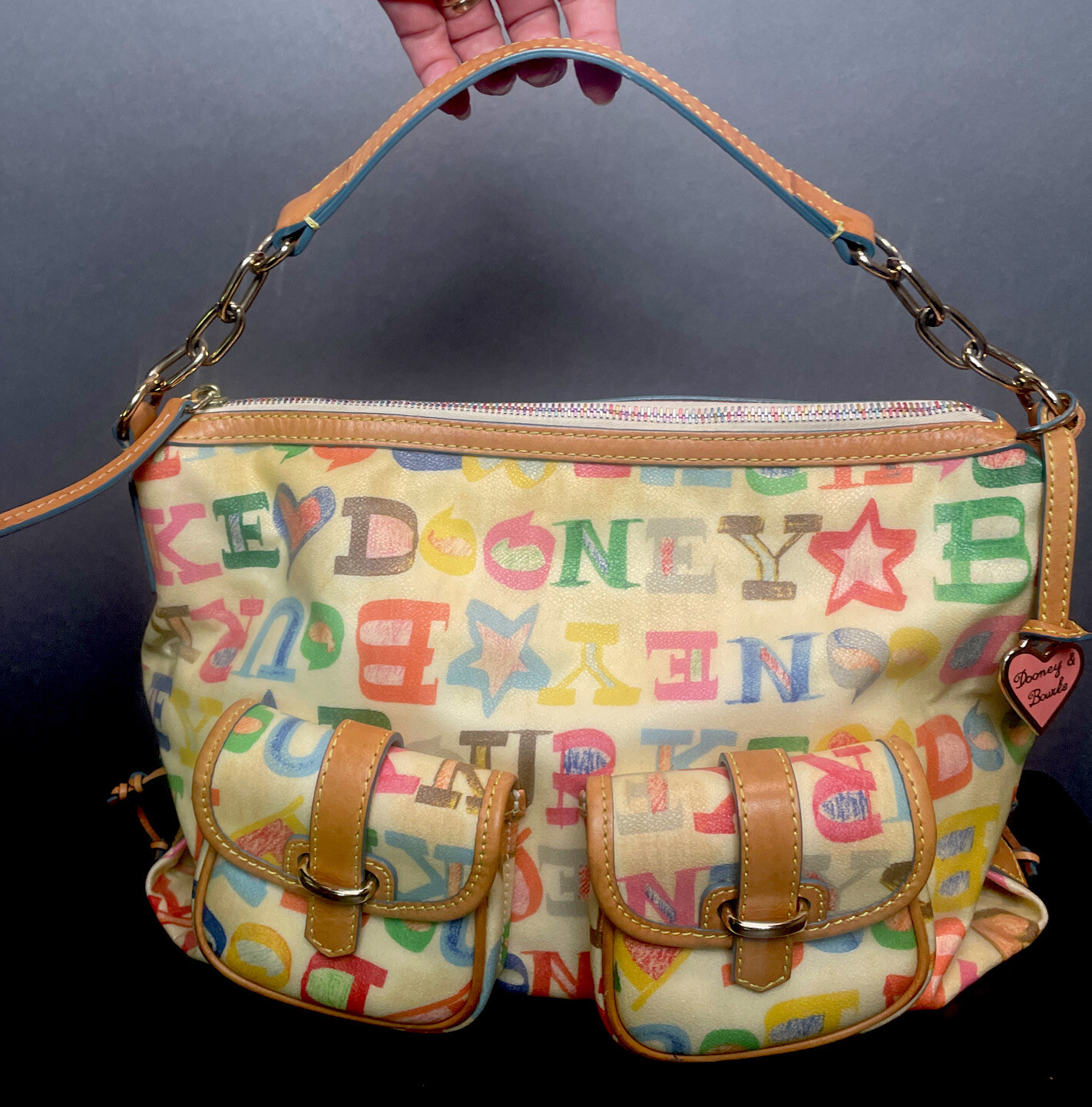 Rare Vintage Dooney & Bourke Large Graffiti Purse Han… Gem