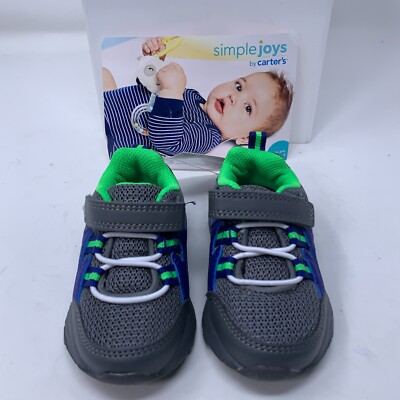 Simple Joys Carters Baby Boy Shoe Size 5 Gray Light Up Sneakers NWT