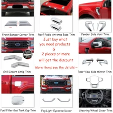 Chrome Interior & Exterior Trim Decoration Cover For Ford F150 2021+ Accessories