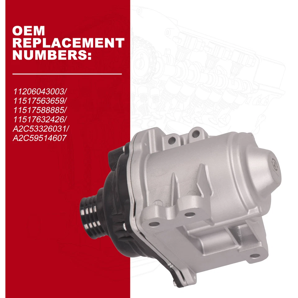 Electric Water Pump For BMW E82 E88 E90 F02 135i 335i 535i 640i X5 X4 2006-2019 - image 3 of 4