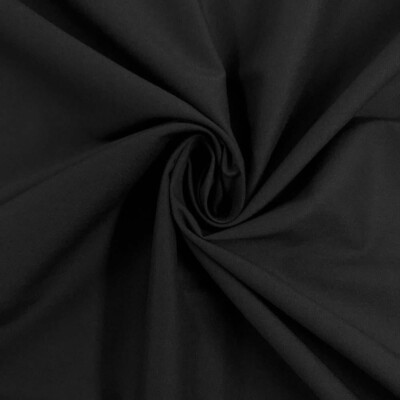 Black Stretch Broadcloth Fabric 1 yd 59'' medium weight soft breathable