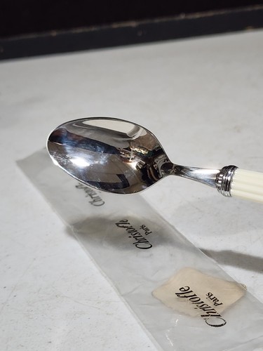 1- CHRISTOFLE France Aria-Ivory 6” Stainless Teaspoon NEVER USED IN SLEEVE - Picture 2 of 4