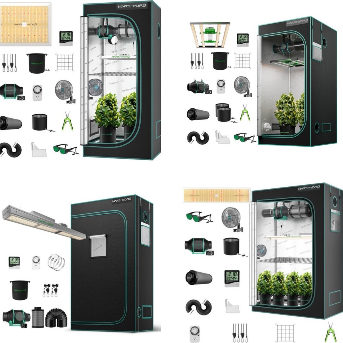 MARS HYDRO LEDグロウライトセット MARS HYDRO Complete Grow Tent Kit w/LED Grow Light 100W-1000W,w