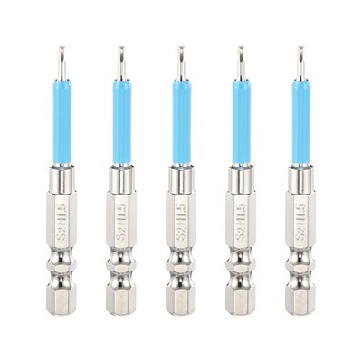 5pcs 1.5mm Metric Hex Impact Screwdriver Bits 1/4'' Hex-Shank 2.6'' Long S2 Steel