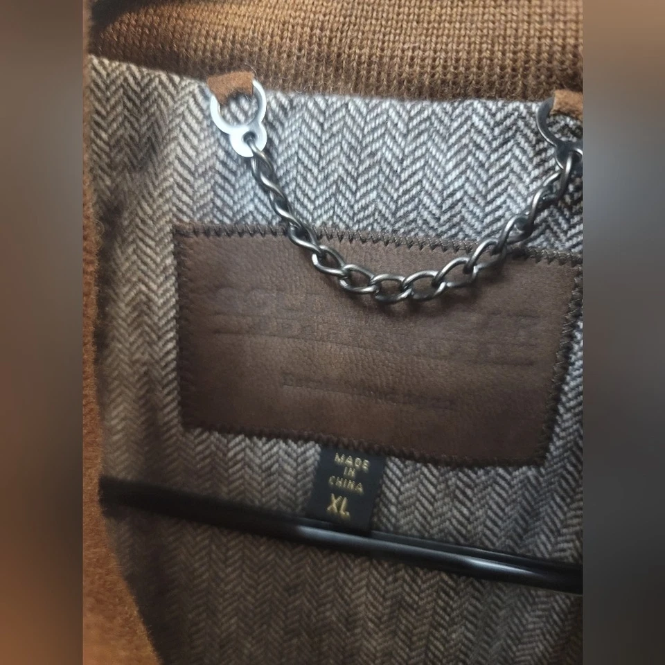 Chaleco Oso Dorado Diamante Acolchado Gamuza Brandy Tweed XL Foto 2 de 4