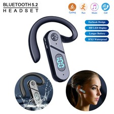 Wireless Bluetooth 5.2 LED Earpiece Headset Noise Cancelling Earbuds Waterproof
