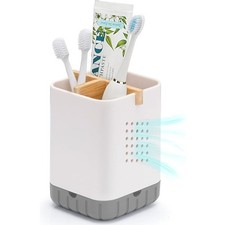 Bathroom Countertop Organizer with Bamboo Divider Detachable Plastic Electric