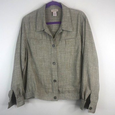 Vintage Button Up Jacket Womens XLarge Euro Summer Old Money Neutral Capsule