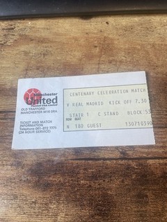 1978/79 MANCHESTER UNITED TICKET STUB V REAL MADRID