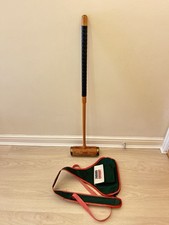 Vintage Jaques London Croquet Mallet Heavy Hardwood Head With Brass Rings + Case
