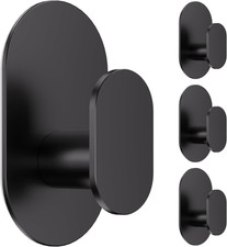 Aikzik Adhesive Towel Hooks - 4 Pack 26LB Extra Strong Heavy Duty Wall Hooks for