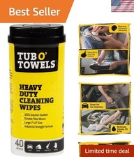Citrus-Scented Multi-Surface Wipes - 40 Heavy-Duty 7" x 8" Wipes Canister